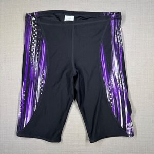 Speedo Mens Endurance+ Jammer Swimsuit Black Purple Size 32